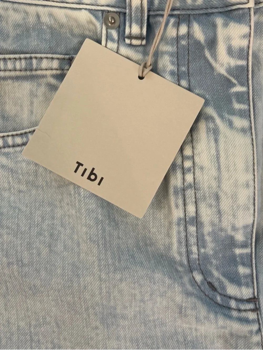 TIBI light washed blue wide barrel leg denim Jeans size 26 NWT - Picture 3 of 6